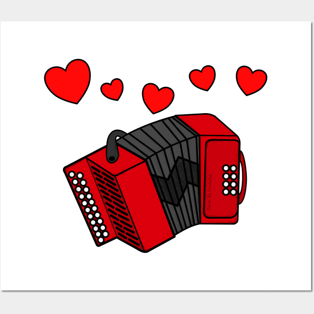 Valentines Accordion Accordionist Wedding Musician Wall Art by doodlerob